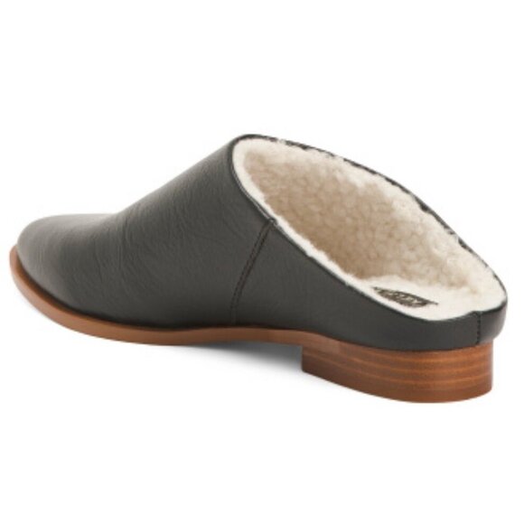 Kelsi Dagger Brooklyn Sail Mules 8M Rustic Leather Sherpa-Lined Premium Chic NIB - Picture 2 of 4